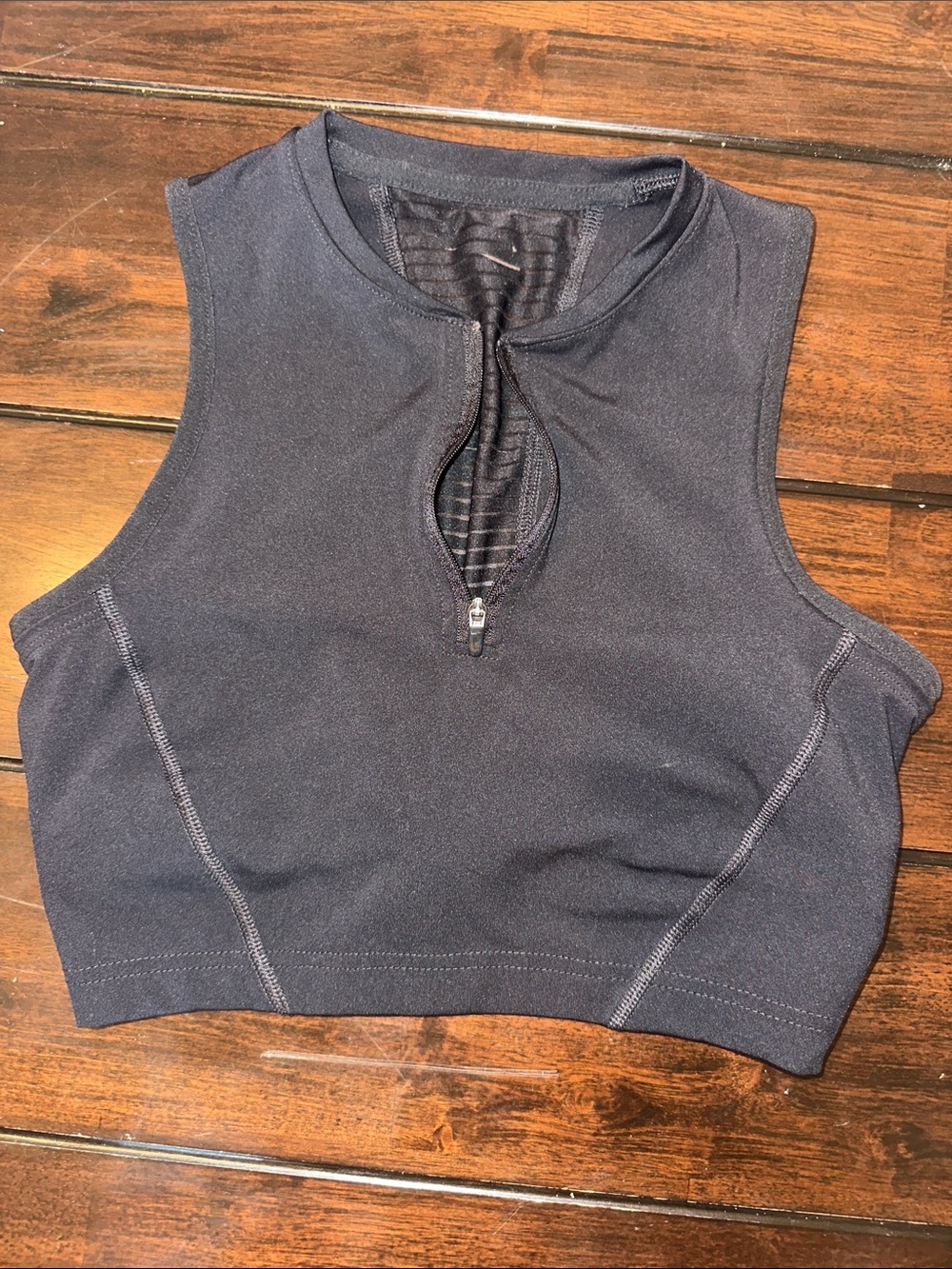 Nike Black Zip-Front Crop Top
